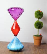 Three-layer colored Southeast Asian style glass hourglass timer 60 minutes creative home craft gift ornaments