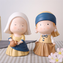 Creative Great Artist Series Deposit Money Pot can be preferred by an adult with a pearl earring girl at the mercy of a home ornament