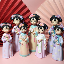 China Wind Palace Tingherge Resin Pendulum Pieces Delicately Ancient Dress Doll Wendy Gift Send Bestie Honeynet Red Creative Gift