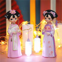 National Wind Qing Dynasty Palace Tingge Gg Tights Small Pendulum Pieces Ancient Wind Children Birthday Gifts Little Night Light to 10-year-old little girl