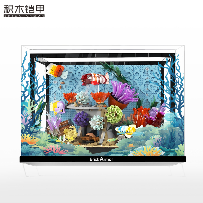 Building Block Armor Is Suitable for Lego 10366 Tropical Aquarium Display Box High-Definition Transparent Acrylic