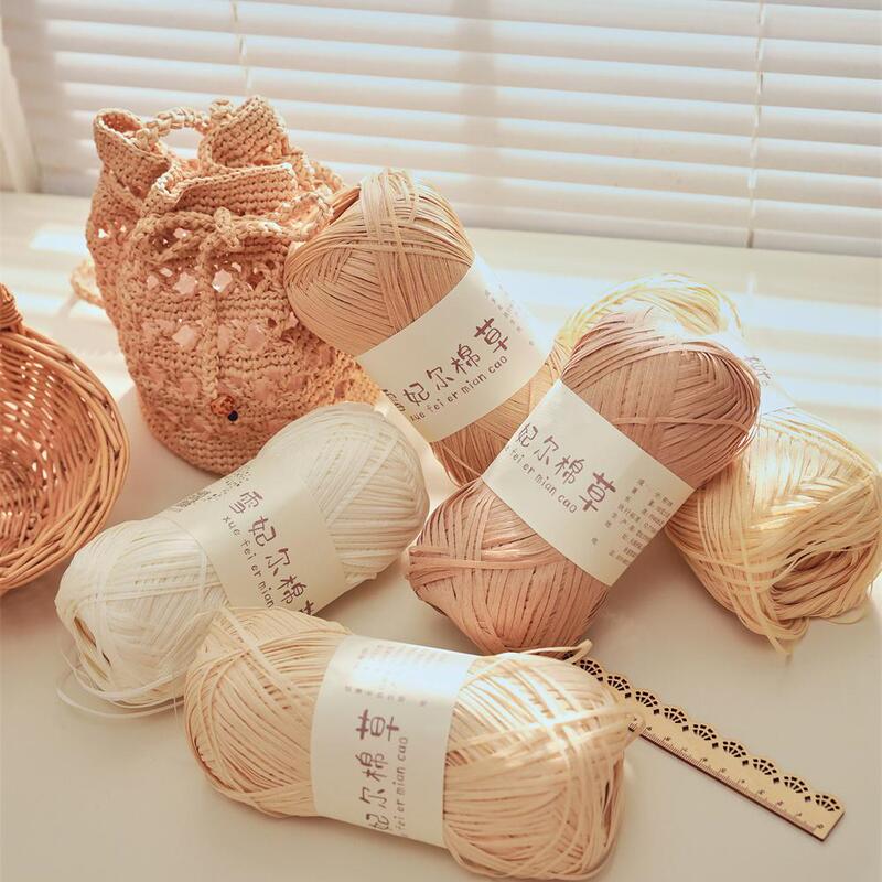 【Returning Customer Group Purchase】Xuefeier Cotton Grass Handmade DIY Straw Hat Raffia Yarn Crochet Bag Raffia