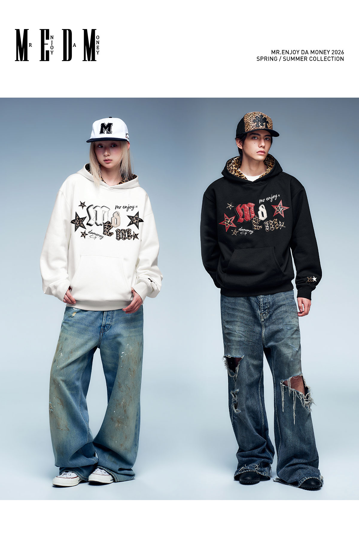 MEDM Leopard Print Fleece-Lined Hoodie