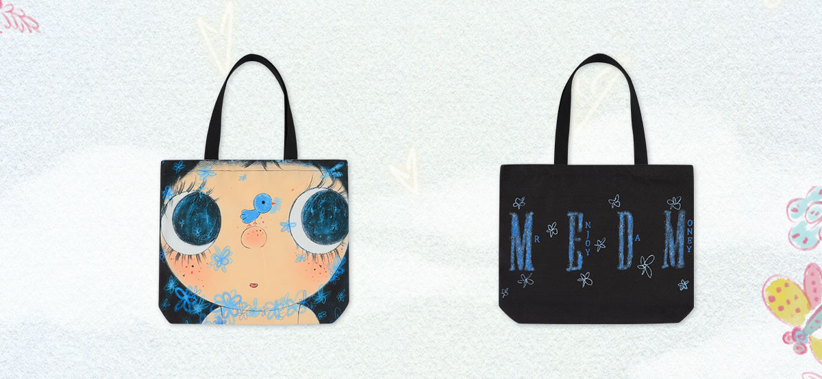 MEDM Hand-Drawn Graphic Canvas Shoulder Bag