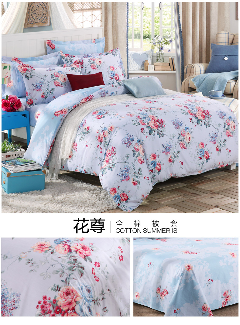 Hua Jin Tian đầy đủ bông quilt cover mảnh duy nhất bộ đồ giường mùa thu và mùa đông duy nhất đôi bông quilt cover ký túc xá sinh viên 1.5 m 1.8 m giường