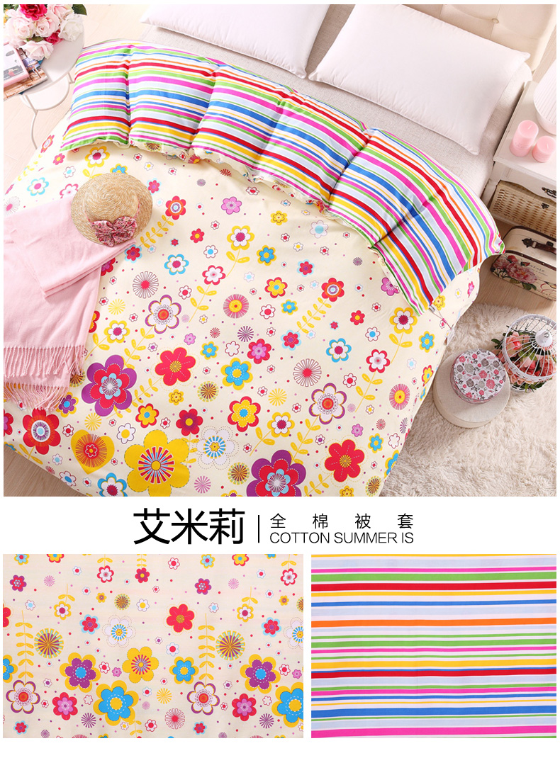 Hua Jin Tian đầy đủ bông quilt cover mảnh duy nhất bộ đồ giường mùa thu và mùa đông duy nhất đôi bông quilt cover ký túc xá sinh viên 1.5 m 1.8 m giường