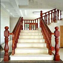 Full solid wood staircase guardrail armrail column balcony guardrail window guardrail indoor fence armrail column
