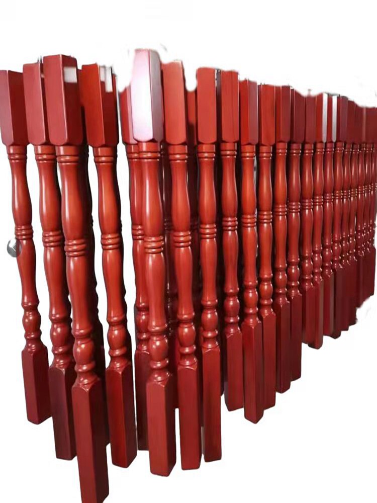 Red Beech Wood Solid Wood Stairway Guardrails Upright Post Balcony Indoor Fencing Pillar Minimalist Modern Style-Taobao