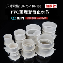 Plastic Thickened Sleeve Pipe PVC drainage Sewerage Embedded Joints 50 75110m m Wearing Floor Water Stop