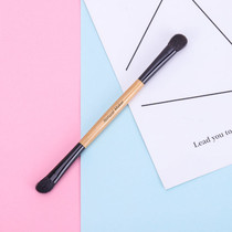 Natural Maker bamboo handle double head animal hair eye shadow brush snub brush Mountain wool skewed head eye shadow makeup brush