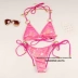 Châu Âu và Hoa Kỳ Màu hồng phốt pho gợi cảm thong thong ba điểm bikini bikini kỳ nghỉ bãi biển áo tắm phụ nữ áo tắm 1 mảnh Bikinis