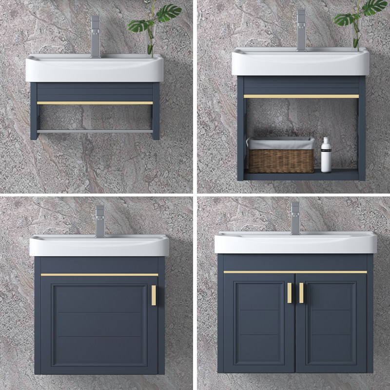 Light luxury washbasin cabinet combination small apartment powder room wall-mounted washbasin bracket ceramic basin simple hanging basin