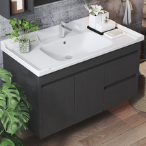 Solid wood wall-mounted washbasin cabinet combination Small apartment bathroom washbasin pool Simple wash countertop basin hanging basin