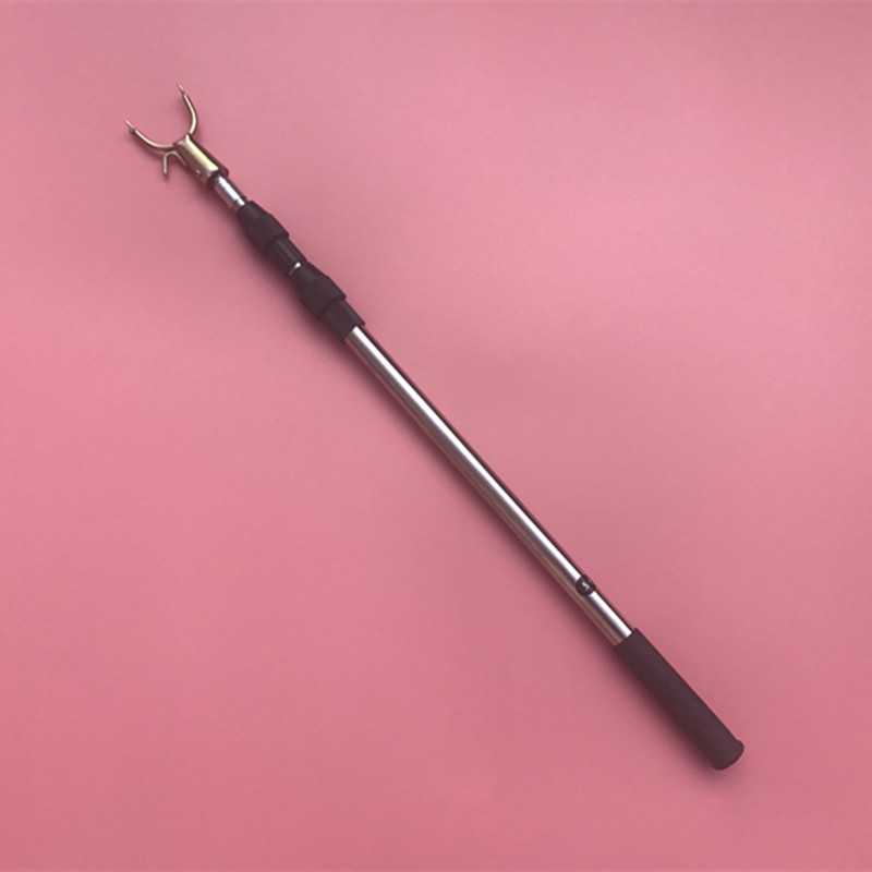 Double lock stainless steel stretching rod fork 4 m 7 m elongated clothing drying pick plug 8mm removable band hook