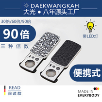 Mini small shape small jewelry diamond text play antique magnifying glass Portable high power 60 times 1000 HD with light