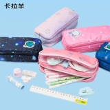 Детская универсальная сумка для учебы для школьников, милый пенал, звездное небо с молнией, креативная льняная сумка, комплект, простой и элегантный дизайн