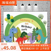 Baby Birthday Party Birthday Party party Background wall Custom Mori Department Animal poster Balloon Chain Arrangement Dessert Table Decoration