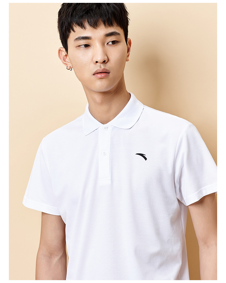 Áo thun nam tay ngắn Anta mùa thu trắng 2019 mới lửng khô nhanh quần lửng thể thao nửa áo tay nam POLO - Áo polo thể thao áo polo lining