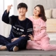 Mùa đông dày ấm phim hoạt hình vài bộ đồ ngủ flannel dài tay nam và nữ san hô lông cừu đồ ngủ nhà dịch vụ phiên bản Hàn Quốc đồ bộ mặc nhà cao cấp hàn quốc