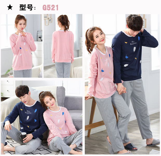 Mùa xuân và mùa thu mùa đông Bộ đồ ngủ cotton Anime Anime Kích thước lớn Cặp đôi Đồ ngủ dài tay Nam và nữ Dịch vụ tại nhà Bộ đồ ngủ do lot nam