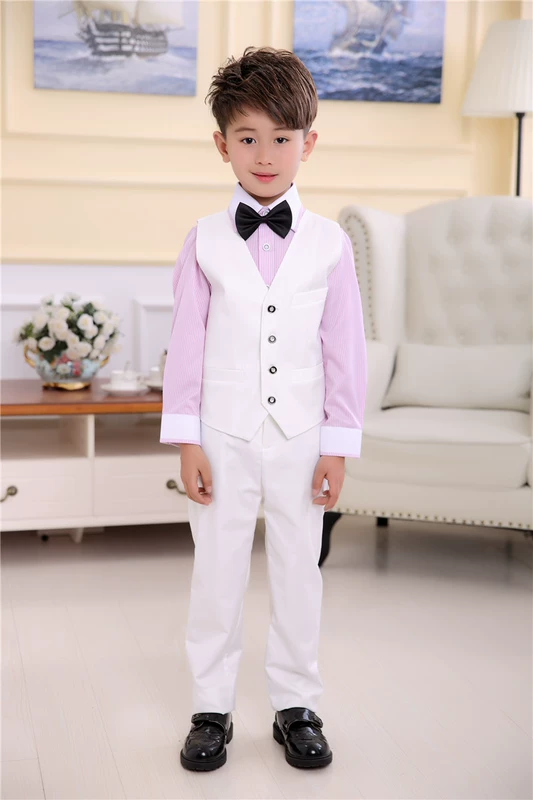 Boy boy vest phù hợp với mùa thu và mùa đông trẻ em hợp xướng trang phục biểu diễn hiệu suất piano chơi mới quần áo bé trai đẹp nhất