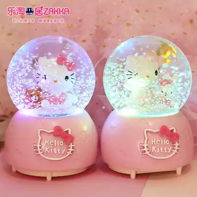 Cat Crystal Ball Music Box Music Box music box to send girls with snowflakes can shine children birthday couple Christmas gifts