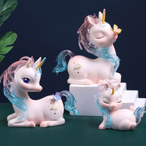 Unicorn ornaments girl heart cute trinkets to give girlfriends car creative birthday wedding Tanabata gifts