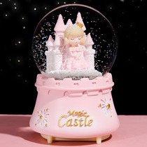 Crystal ball rotating music box dream glass ball Princess little girl Music Box childrens birthday gift ornaments
