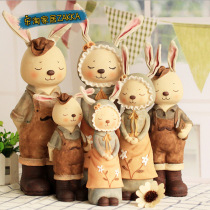 Pastoral cute miss couple rabbit piggy bank pair of Korean large cartoon Childrens Tanabata Valentines Day gift