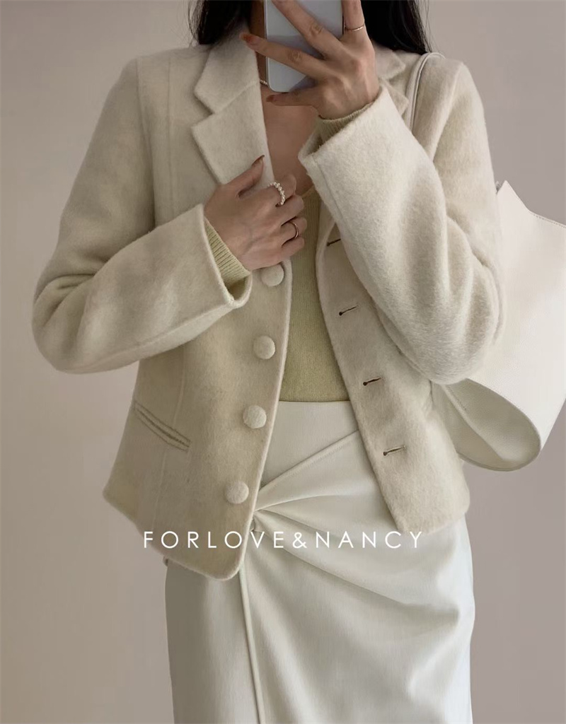 FN Love with Nancy 13 line 2022 Double - faced Cashmere Coats Short Short Short Short Short Short Short Wool Costumes 85157