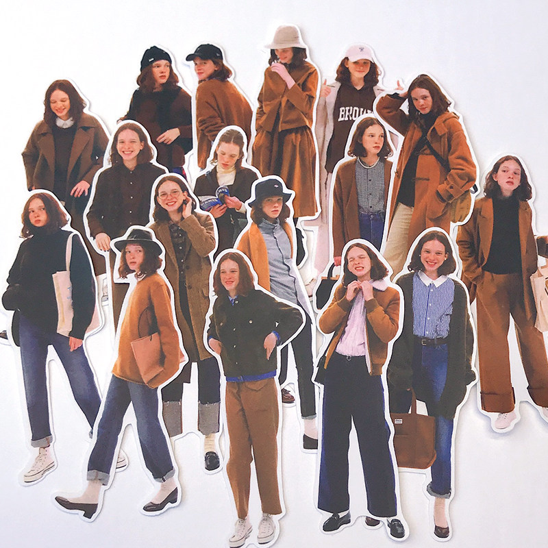 Loluo's junk journal ملصقات دفتر الأستاذ الرجعية الأوروبية والأمريكية مجلة عارضة الأزياء مواد دفتر الأستاذ للفتيات