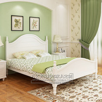 Mediterranean bed American country style European idyllic bed simple Korean bed solid wood single double bed can be customized