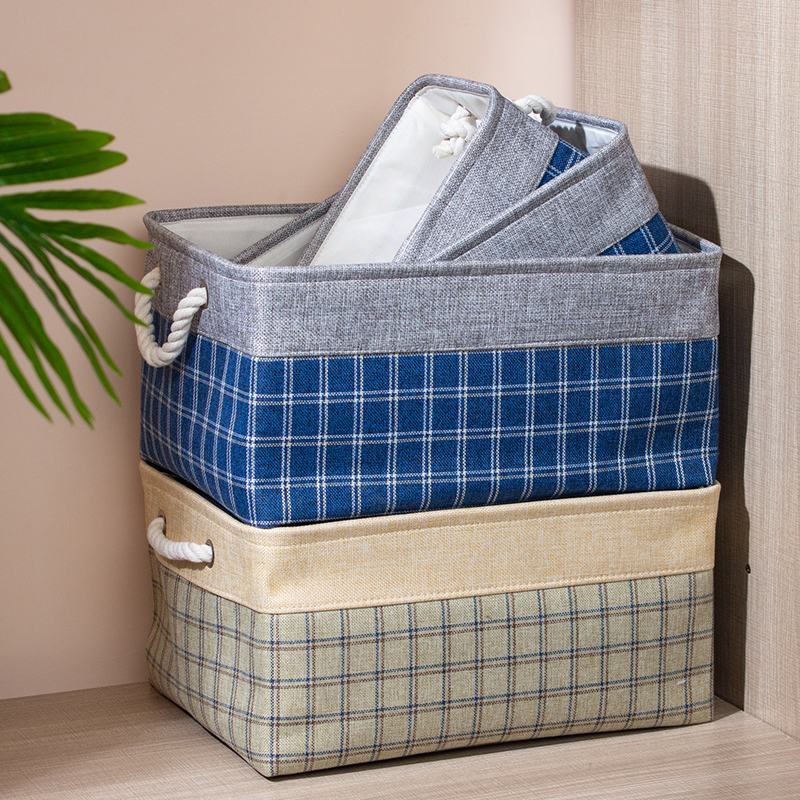 Cotton linen containing hamper cloth art desktop containing box wardrobe toy snacks headboard containing box basket storage basket