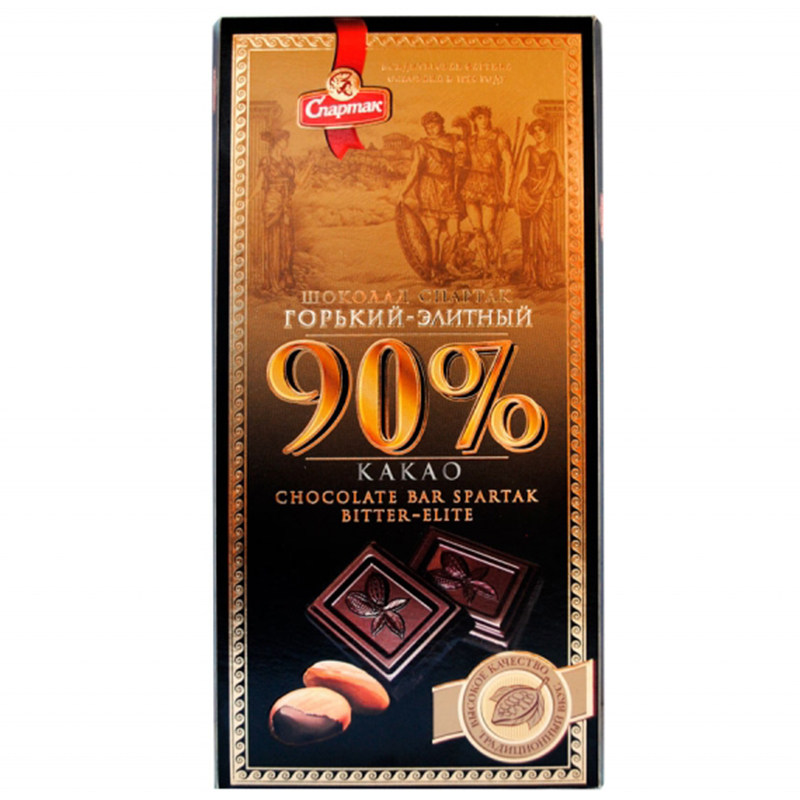 Russia imported Spartak dark chocolate cocoa 90% snack food