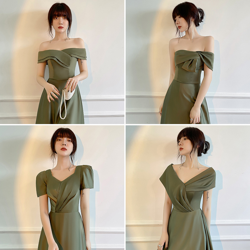 Satin Bridesmaid Dress 2026 New Spring and Summer High-End Niche Wedding Sister Group Evening Dress Slim Long Style