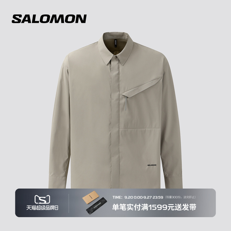 Salomon Salomon Outdoor Hiking Men's Mountaineering Shirt Outdoor Clothing Slate Shirts m Salomon Salomon Outdoor Hiking Men's Mountaineering Shirt Outdoor Clothing Slate Shirts m