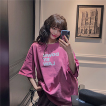 jazz hip hop top hiphop jazz hip hop dance tide clothes loose letter short sleeve T-shirt men and women tide summer