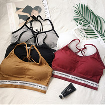 Hyuna jazz Dance Dance jazz wrap chest letter beautiful back cross chest sling sling vest sports underwear bra women