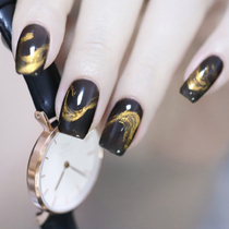 Russian kitten custom Dance Legend's first love nails are oiling through the black spring gold silver