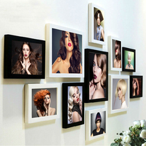 Hair photo wall Decorative picture frame European and American hot dye combination hairstyle background photo frame wall hanging wall Barber shop photo wall