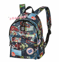 Spot Japan purchase Tide brand black Super pacifier 2019 spring and summer magazine imitation denim patchwork backpack