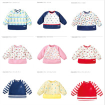 Spot Japanese Kombe combi childrens baby wear long-sleeved waterproof coat eating clothes drawing bibs