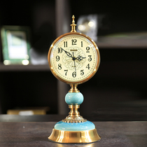 American Living Room Vintage Home Seat Bell Clock Ornament European Creative Home Bedroom Bedside Table Watch Decor
