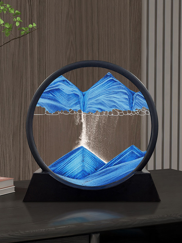 Quicksand Hourglass Ornament for Living Room Tv Cabinet, Wine Cabinet Decoration, Creative Stress-Relief Office Desktop Light Luxury Gift