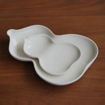 Mansu) Tian Su) Japanese ceramic hand-made Creative gourd-to-plate fruit plate dinner plate tableware tableware customization
