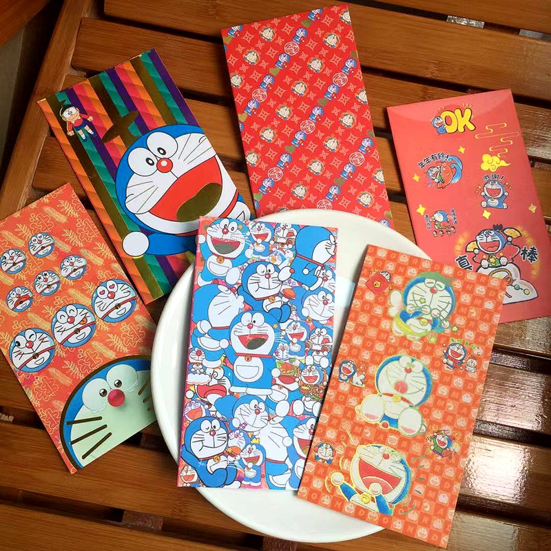 24 Blue Fat Courtesy Gold Bags Original New Year Featured Cartoon Machine Cat Red Packet Dora A Dream Creative Leg is a seal