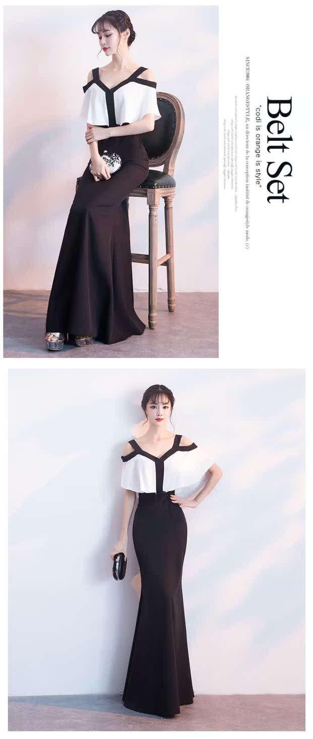 Buổi tối ăn mặc 2018 mùa hè mới Hàn Quốc phụ nữ off-the-vai eo váy dài thấp cắt backless slim dress đầm công sở 2020