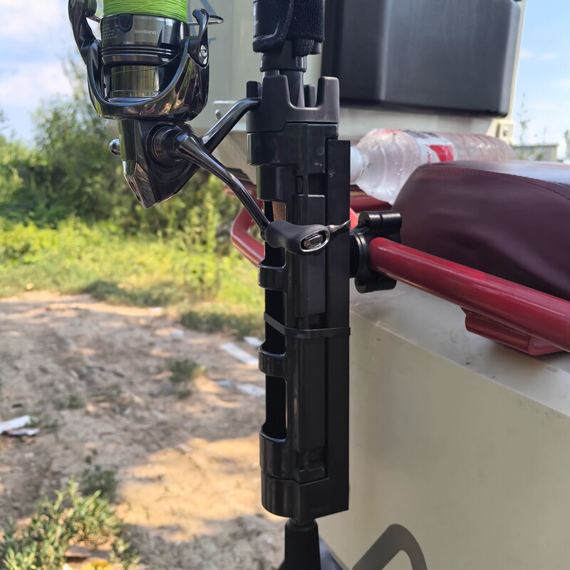 Lure Rod Holder, Electric Vehicle Lure Rod Holder, Aluminum Alloy Clamp, Stainless Steel Screws, 360-Degree Rotation