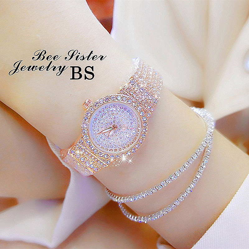 [Free Bracelet with Every Order] Genuine New Fully Automatic Full-Diamond Women's Watch, Fashionable Small Dial Waterproof Women's Watch