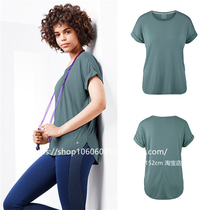 Foreign trade Germany original single mens and womens loose hanging front short back long folding cuffs Quick-drying yoga sports short-sleeved T-shirt